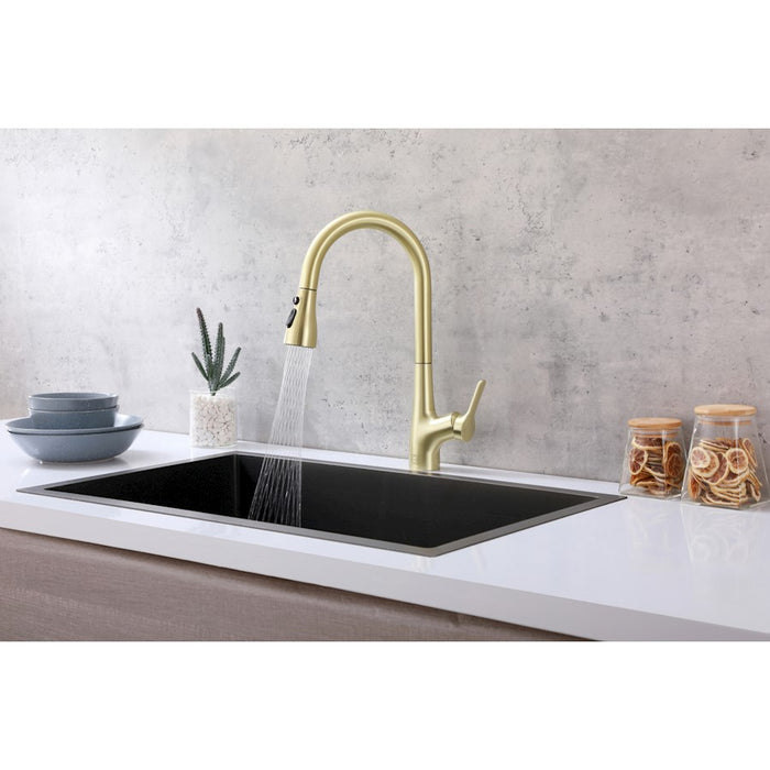 Elegant Lighting Andrea Kitchen Faucet, Brushed Gold