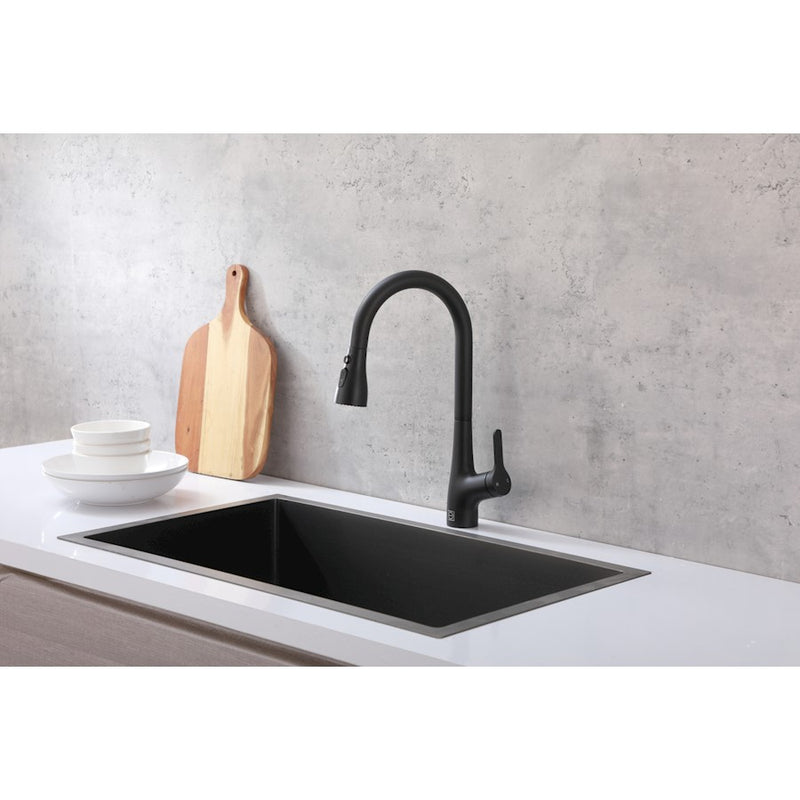 Elegant Lighting Andrea Kitchen Faucet, Matte Black