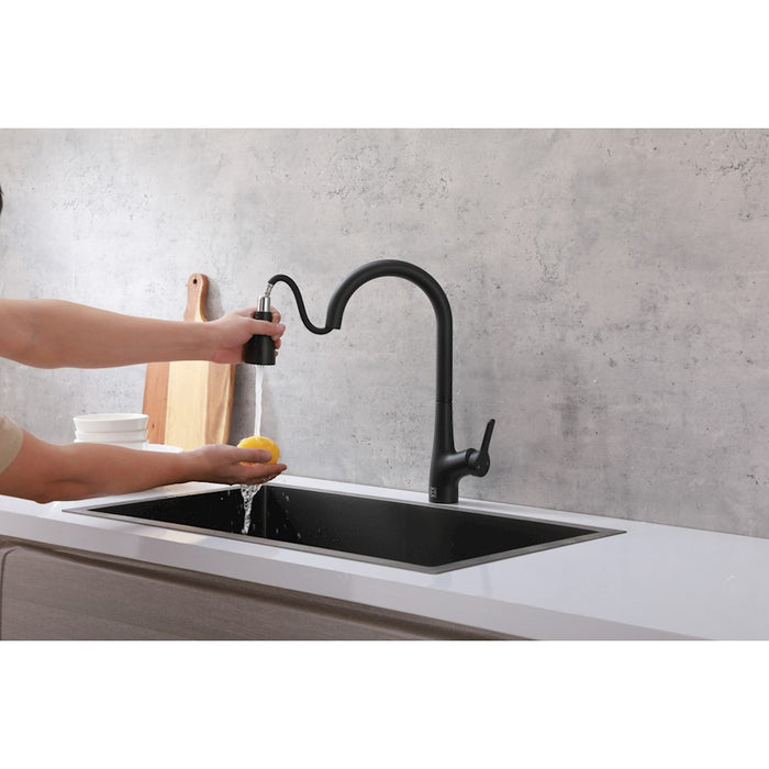 Elegant Lighting Andrea Kitchen Faucet, Matte Black