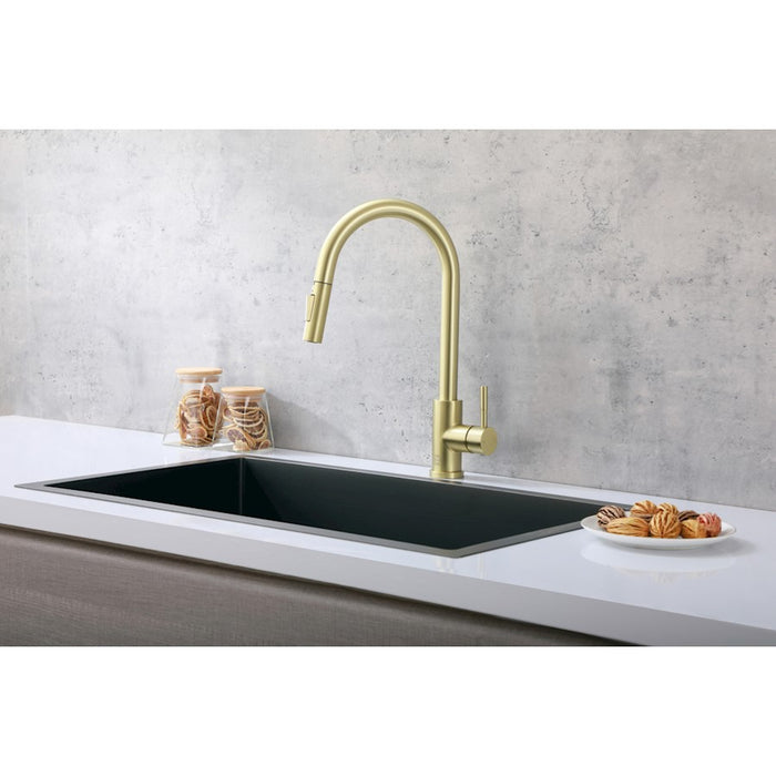 Elegant Lighting Luca Kitchen Faucet, Brushed Gold