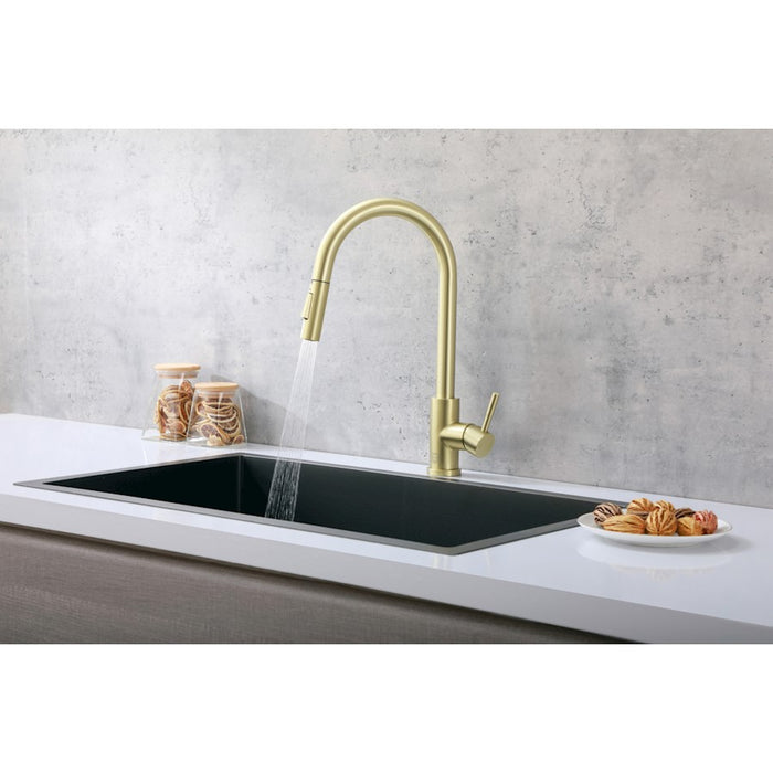 Elegant Lighting Luca Kitchen Faucet, Brushed Gold