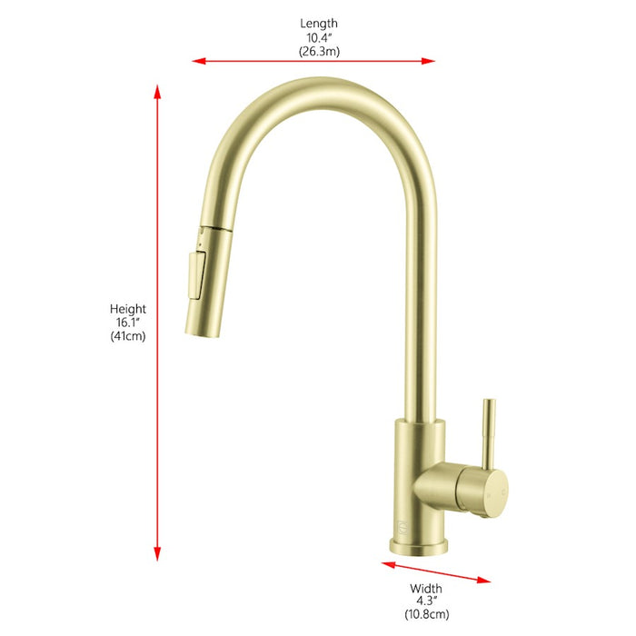 Elegant Lighting Luca Kitchen Faucet, Brushed Gold