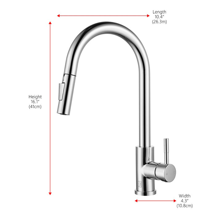 Elegant Lighting Luca Kitchen Faucet, Chrome