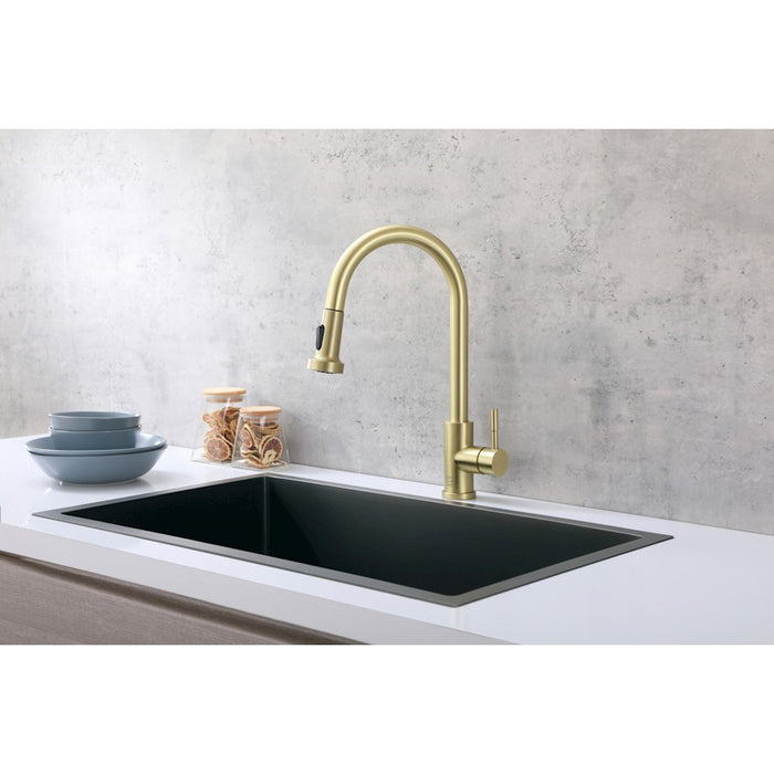 Elegant Lighting Sem Kitchen Faucet, Brushed Gold