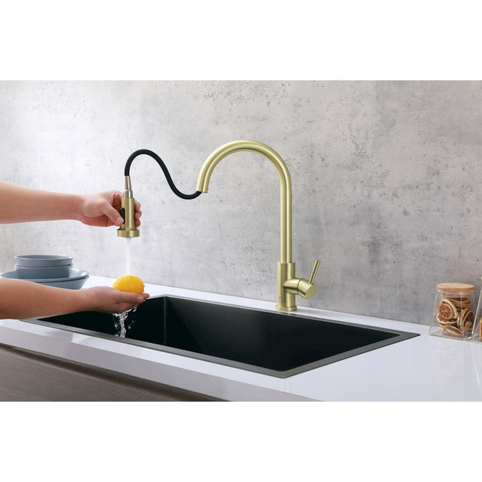 Elegant Lighting Sem Kitchen Faucet, Brushed Gold