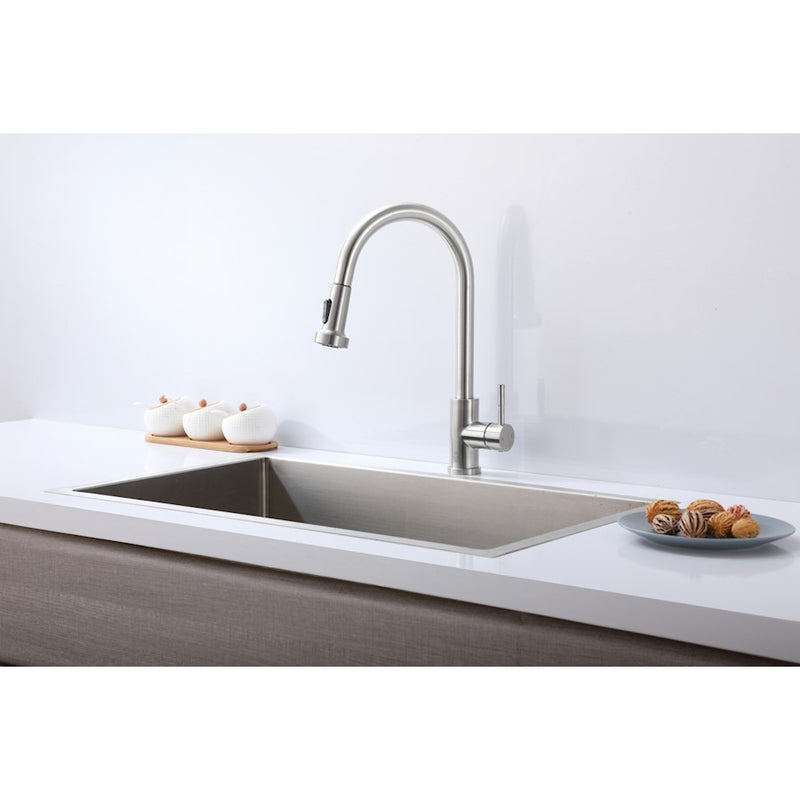 Elegant Lighting Sem Kitchen Faucet, Brushed Nickel