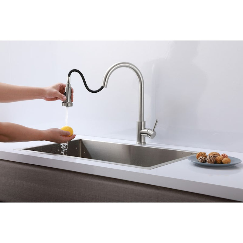 Elegant Lighting Sem Kitchen Faucet, Brushed Nickel