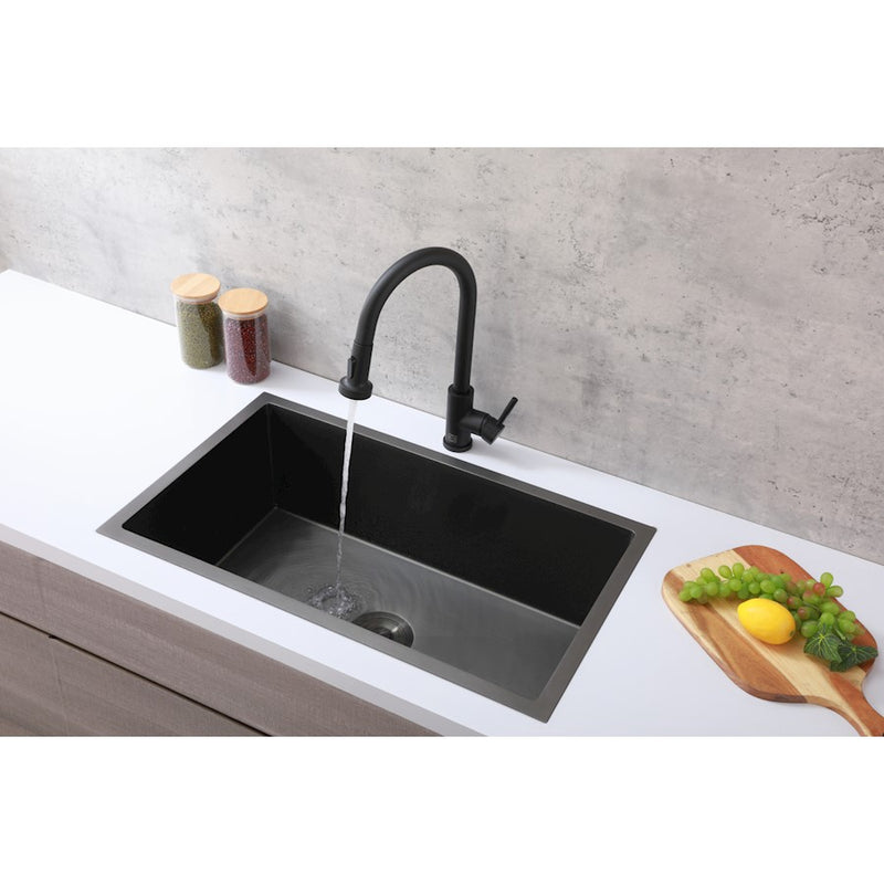 Elegant Lighting Sem Kitchen Faucet, Matte Black