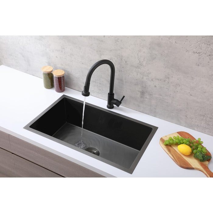 Elegant Lighting Sem Kitchen Faucet, Matte Black