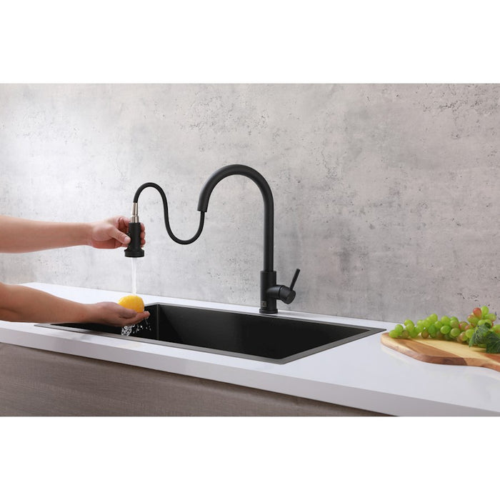 Elegant Lighting Sem Kitchen Faucet, Matte Black