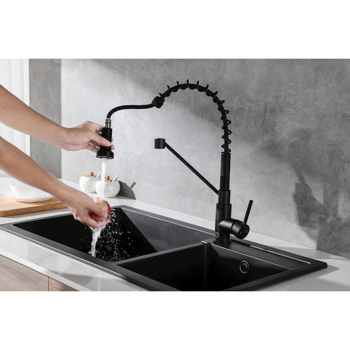 Elegant Lighting Yara Kitchen Faucet, Matte Black