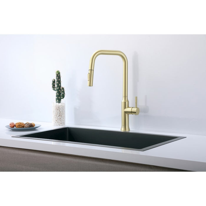 Elegant Lighting Noor Kitchen Faucet, Brushed Gold