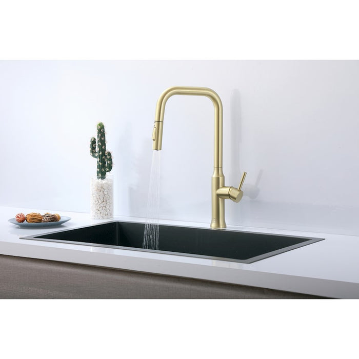 Elegant Lighting Noor Kitchen Faucet, Brushed Gold