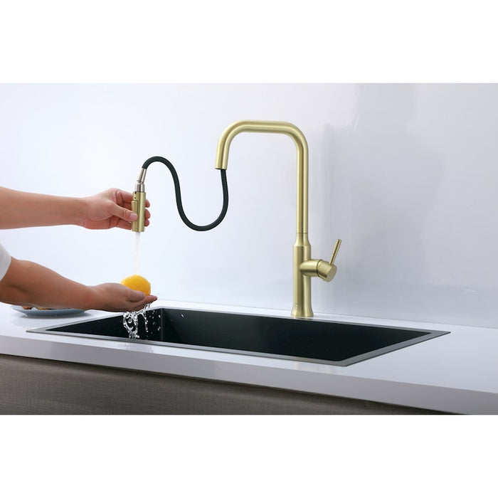 Elegant Lighting Noor Kitchen Faucet, Brushed Gold