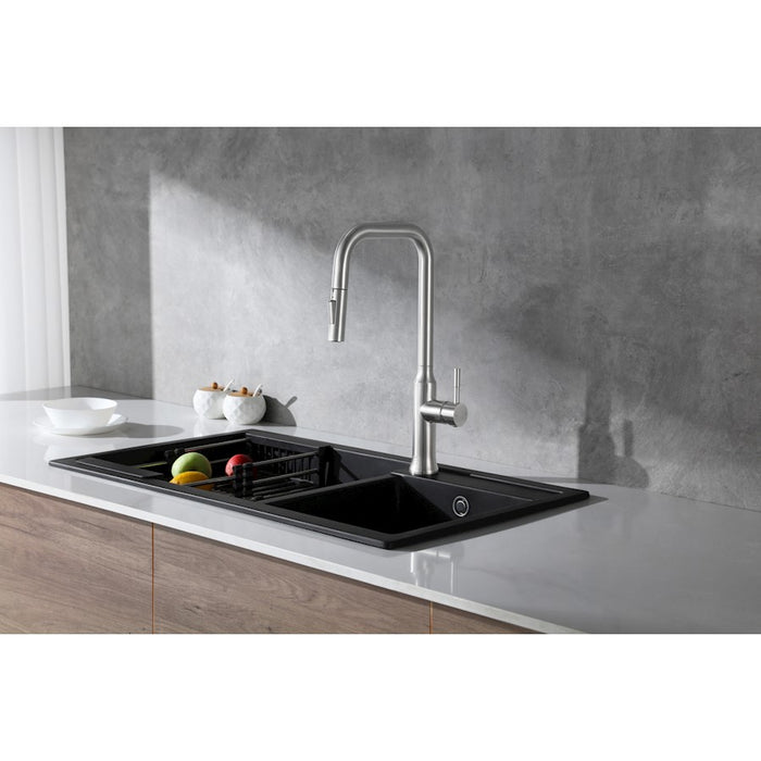 Elegant Lighting Noor Kitchen Faucet, Brushed Nickel