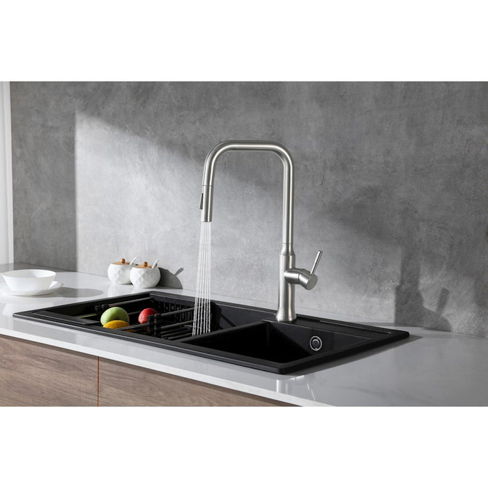 Elegant Lighting Noor Kitchen Faucet, Brushed Nickel