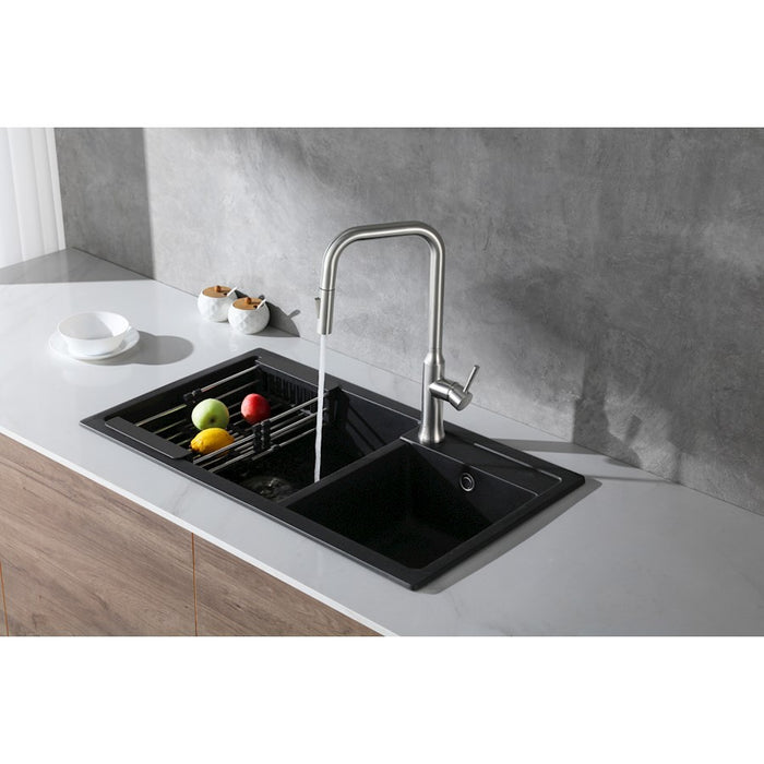 Elegant Lighting Noor Kitchen Faucet, Brushed Nickel