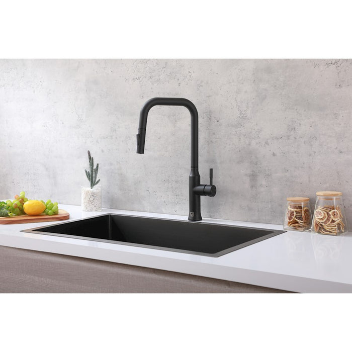 Elegant Lighting Noor Kitchen Faucet, Matte Black
