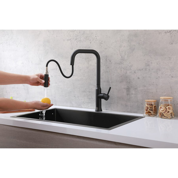 Elegant Lighting Noor Kitchen Faucet, Matte Black