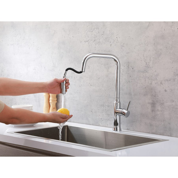 Elegant Lighting Noor Kitchen Faucet, Chrome