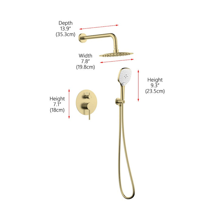 Elegant Lighting 9001 George Shower Faucet, Brushed Gold