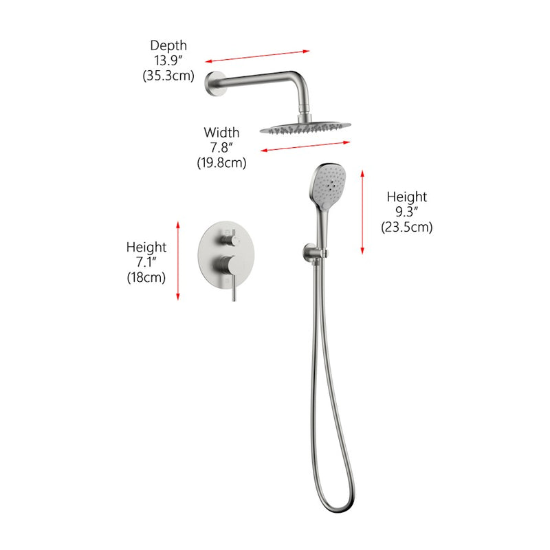 Elegant Lighting 9001 George Shower Faucet, Brushed Nickel