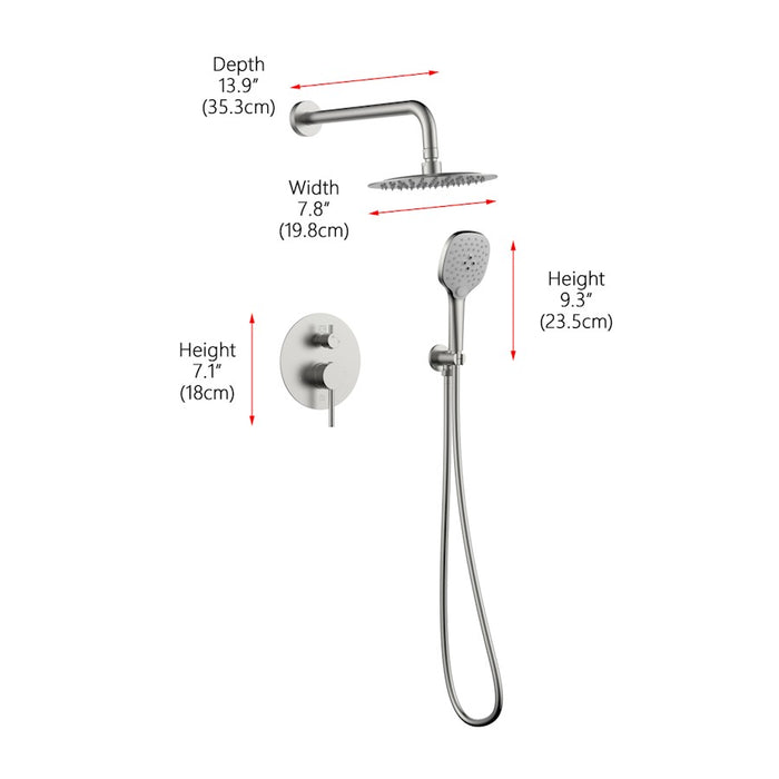 Elegant Lighting 9001 George Shower Faucet, Brushed Nickel