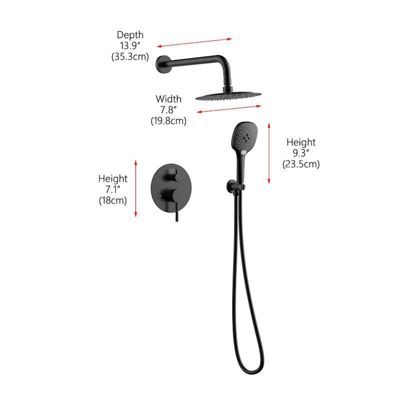 Elegant Lighting 9001 George Shower Faucet, Matte Black