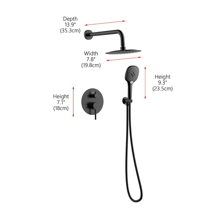 Elegant Lighting 9001 George Shower Faucet, Matte Black