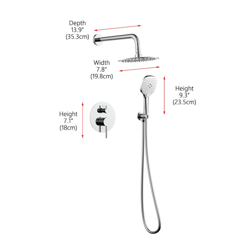 Elegant Lighting 9001 George Shower Faucet, Chrome
