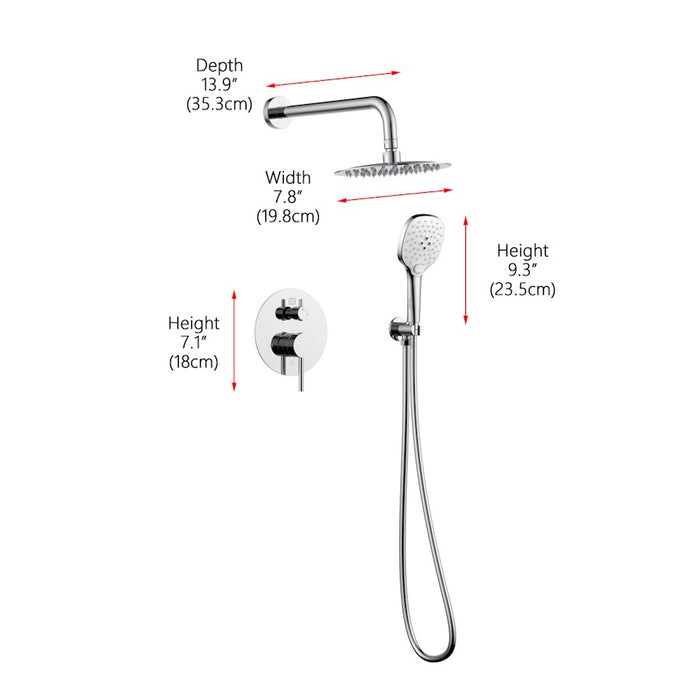 Elegant Lighting 9001 George Shower Faucet, Chrome