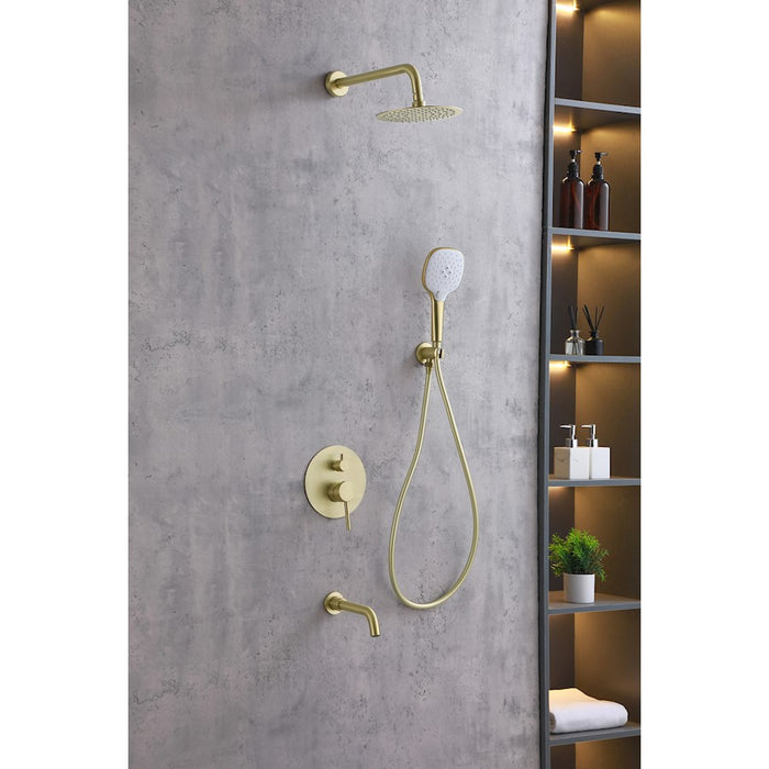Elegant Lighting George Shower Faucet, Brushed Gold