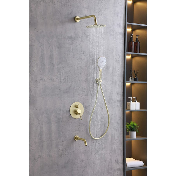Elegant Lighting George Shower Faucet, Brushed Gold
