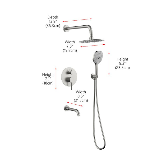 Elegant Lighting George Shower Faucet, Brushed Nickel