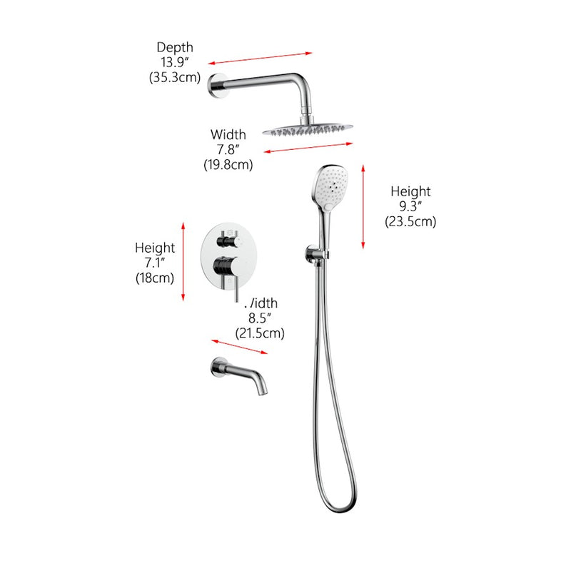 Elegant Lighting George Shower Faucet, Chrome