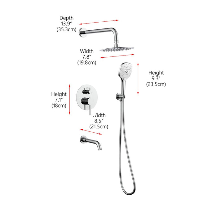 Elegant Lighting George Shower Faucet, Chrome