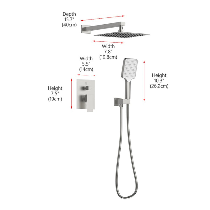 Elegant Lighting Petar Shower Faucet, Nickel