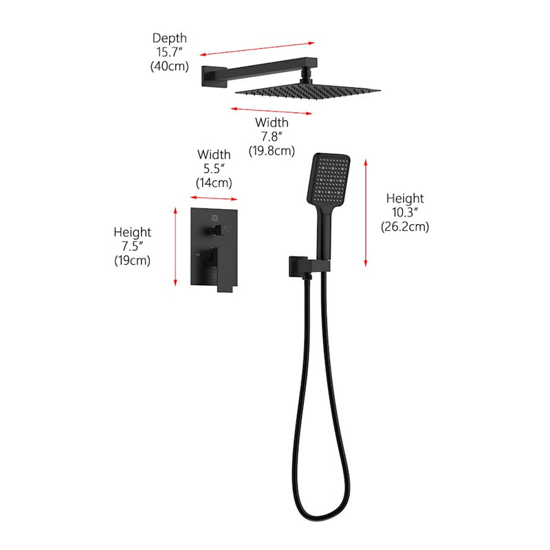 Elegant Lighting Petar Shower Faucet, Black