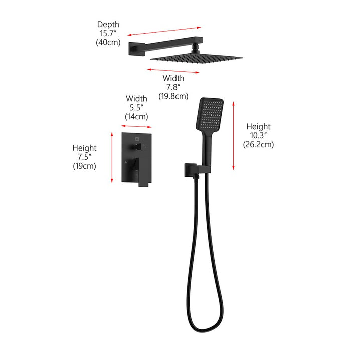 Elegant Lighting Petar Shower Faucet, Black