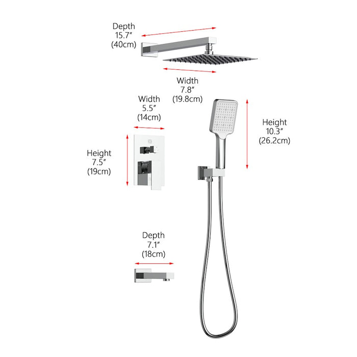 Elegant Lighting Petar Shower Faucet, Chrome