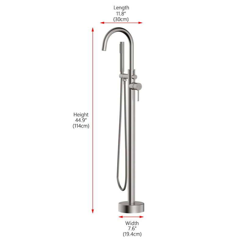 Elegant Lighting Steven Tub Faucet, Brushed Nickel