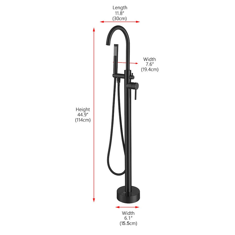 Elegant Lighting Steven Tub Faucet, Matte Black