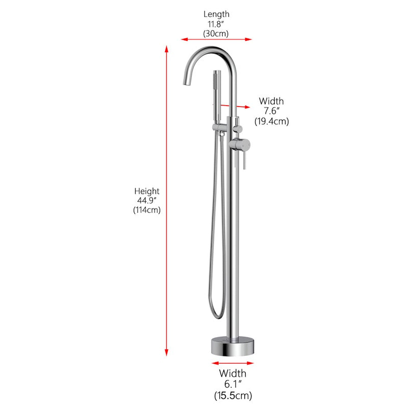 Elegant Lighting Steven Tub Faucet, Chrome