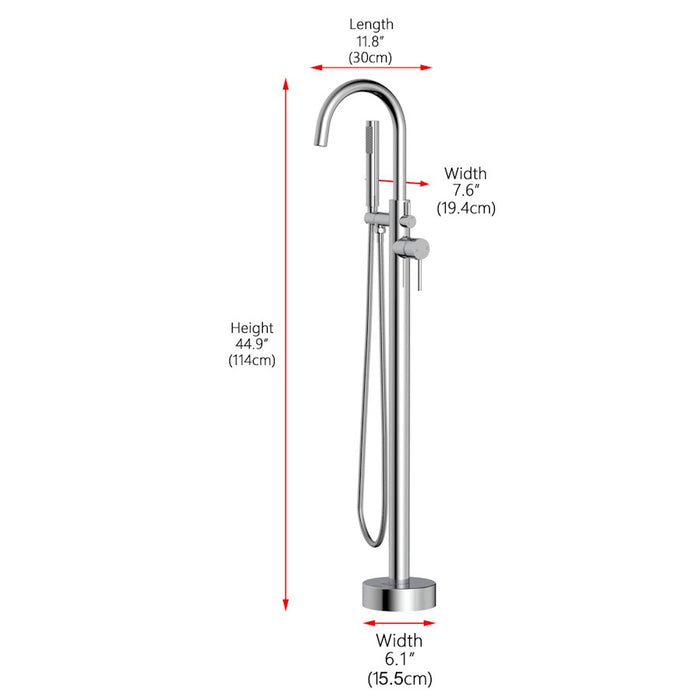 Elegant Lighting Steven Tub Faucet, Chrome