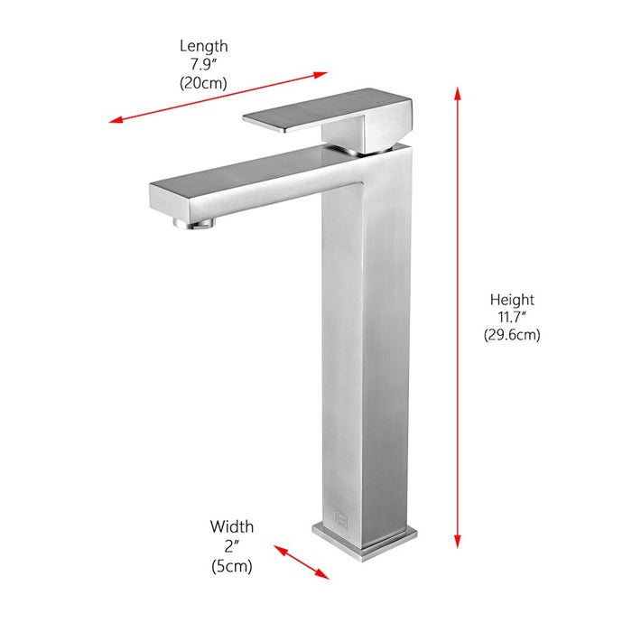 Elegant Lighting Jakob Vanity Faucet, Brushed Nickel