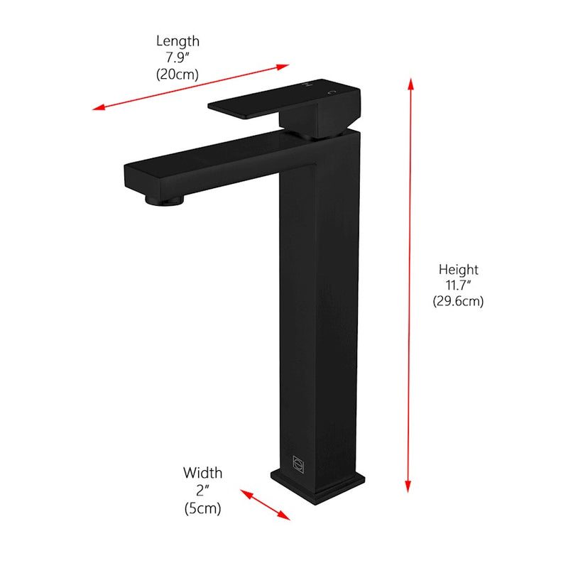 Elegant Lighting Jakob Vanity Faucet, Matte Black