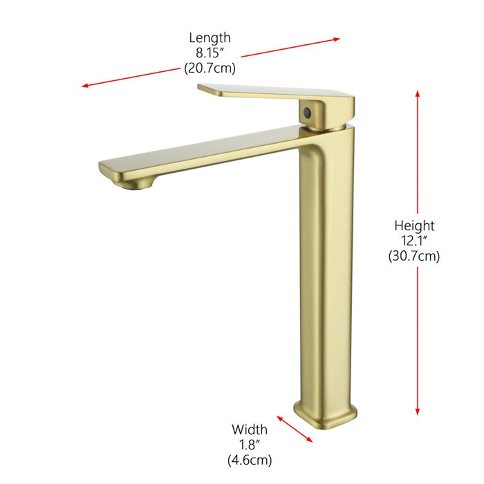 Elegant Lighting Lena Vanity Faucet, Brushed Gold