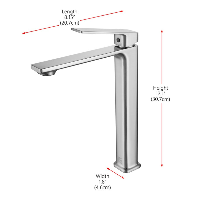 Elegant Lighting Lena Vanity Faucet, Brushed Nickel