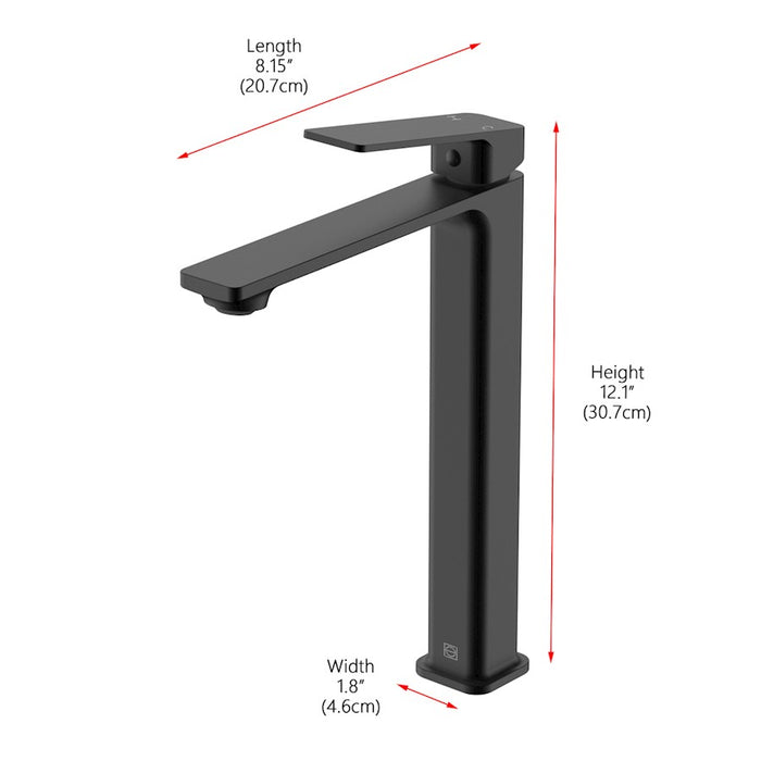Elegant Lighting Lena Vanity Faucet, Matte Black