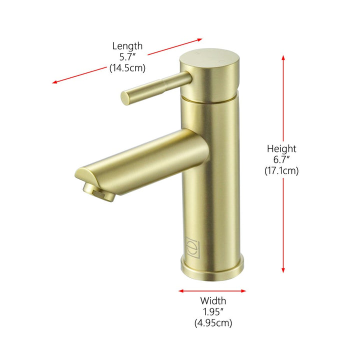 Elegant Lighting Mia Vanity Faucet, Brushed Gold